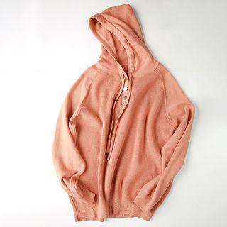 Rib Knit Hooded Knit Top