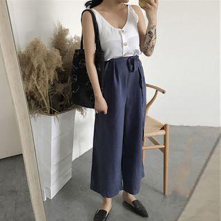 Spaghetti Strap Two-tone Jumpsuit