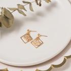 Square Bead Drop Earring 1 Pair - Stud Earrings - Gold - One Size