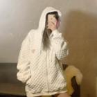 Heart Embroidered Checker Zip-up Hoodie