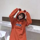 Rabbit Ear Hooded Long-sleeve T-shirt Dress