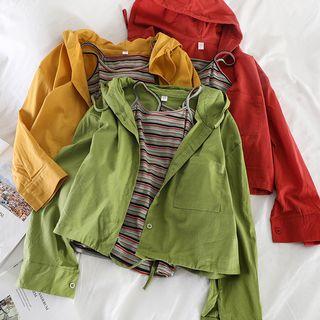 Set: Striped Camisole Top + Hooded Jacket