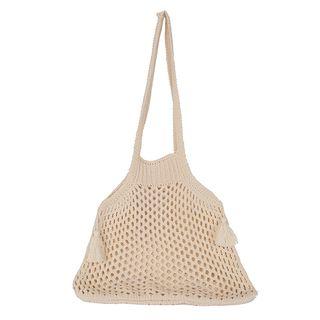 Tassel Open-knit Shopper Bag