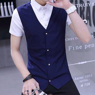 Mock Two-piece Short-sleeve Shirt