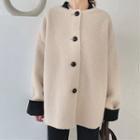Faux-shearling Button Jacket Off-white - One Size