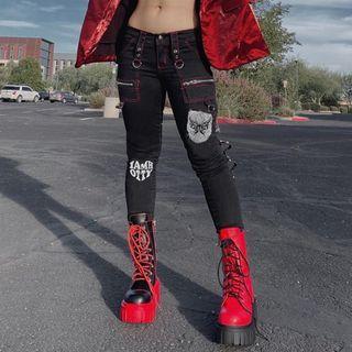 Low Waist Printed Slim-fit Pants
