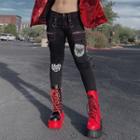 Low Waist Printed Slim-fit Pants