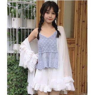 Pointelle Camisole Top / Light Jacket