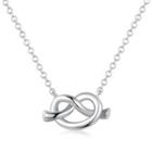 Left Right Accessory - 9k White Gold Romantic Love Knot Necklace (16) Women Jewellery