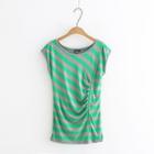 Diagonal Striped Short-sleeve T-shirt