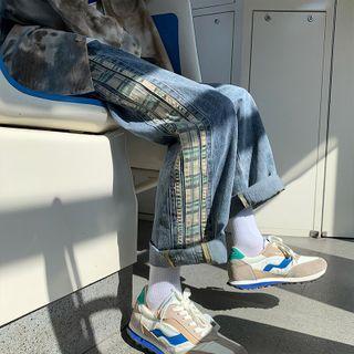 Striped Straight Jeans