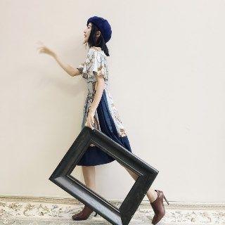 Short-sleeve Printed Dress / Skirt