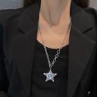 Star Stainless Steel Pendant Necklace X319 - Silver - One Size