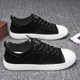 Lace Up Platform Velvet Sneakers