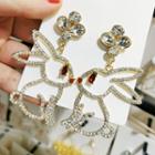 Rhinestone Rabbit Drop Earring 1 Pair - As Shown In Figure - One Size