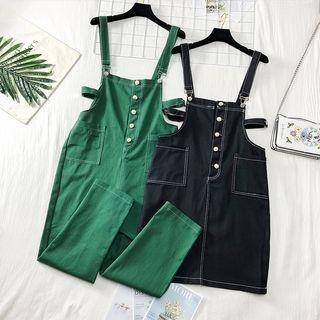 Sleeveless Denim Jumper Skirt / Pants