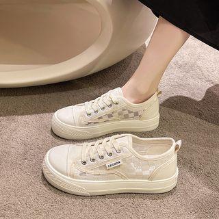 Checkerboard Canvas Sneakers
