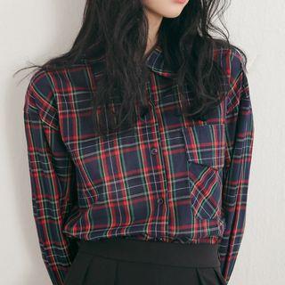 Plaid Shirt Plaid - Navy Blue - One Size