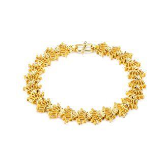 Fashion And Elegant Plated Gold Crown Bracelet Golden - One Size