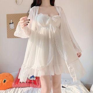Sleeveless Lace Dress / Light Jacket