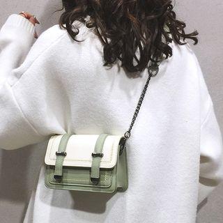 Tweed Flap Double Strap Crossbody Bag