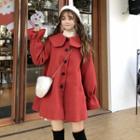 Single-breasted Lantern-sleeve Jacket Red - One Size
