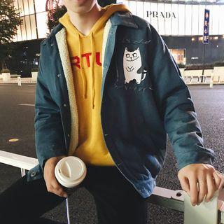 Cat Print Denim Coat