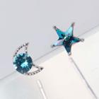 Crystal Moon And Star Non-matching Earring