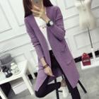 Cable Knit Sleeve Long Cardigan