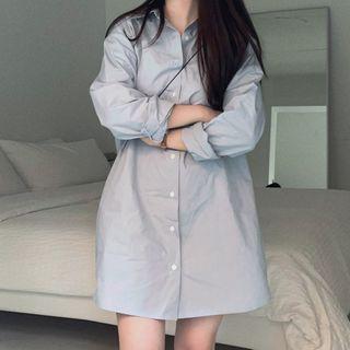 Plain Mini Shirt Dress