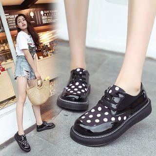 Platform Patterned Lace-up Shoes