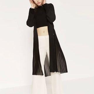 Elbow-sleeve Pleated Chiffon Light Jacket