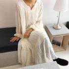 Set: Plain Long Sleeve Midi Dress + Slipdress