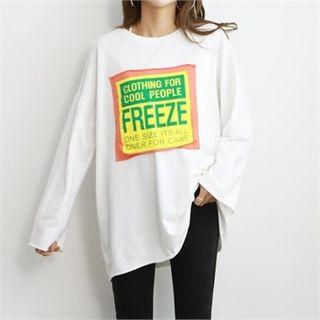 Letter Print Patch T-shirt