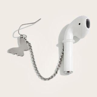 Butterfly Airpods Retainer Earring 1 Pc - Silver - One Size