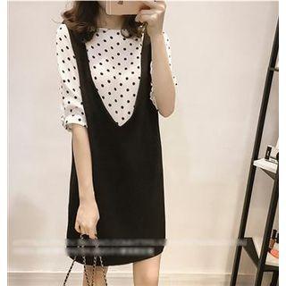 Set: Dotted Blouse + Jumper Dress