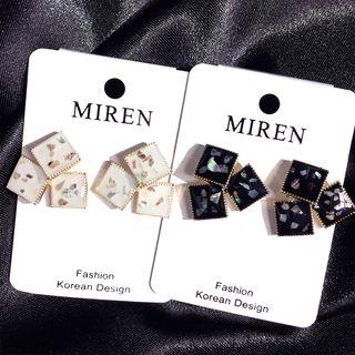 Gold Leaf Square Earring