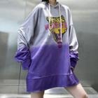 Tiger Print Gradient Hoodie As Shown In Figure - One Size