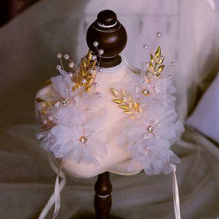 Wedding Mesh Flower Choker / Corsage / Earring + Hair Clip