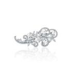 Fashion And Elegant Flower Imitation Pearl Brooch With Cubic Zirconia Silver - One Size