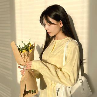 Pocket-front Two-way Shirt Yellow - One Size