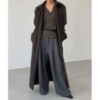 Hidden-button Maxi Mac Coat Brown - One Size