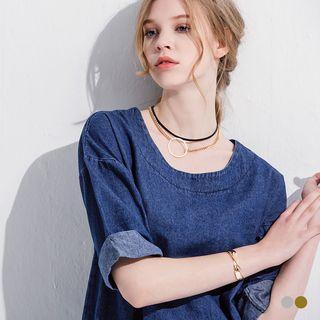 Double-layered Hoop-accent Necklace
