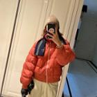 Raglan-sleeve Quilted Bomber Jacket