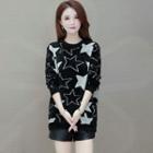 Long-sleeve Star Print Knit Sweater