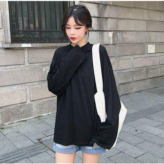 Long Sleeve Loose Plain T-shirt