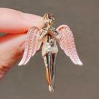 Angel Alloy Brooch Ly871 - Gold & Pink - One Size
