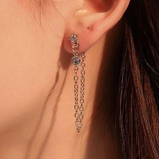 Alloy Rhinestone Chain Dangle Earring
