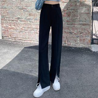 Mid Rise Slit Dress Pants