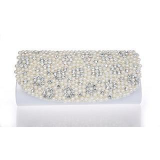 Embellished Faux Pearl Clutch